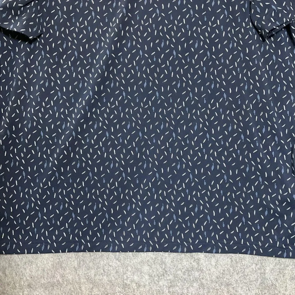 Adidas Polo Shirt Mens XL Blue Graphic Print Short Sleeve Tagless Golf Rugby